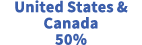 United States & Canada 50%